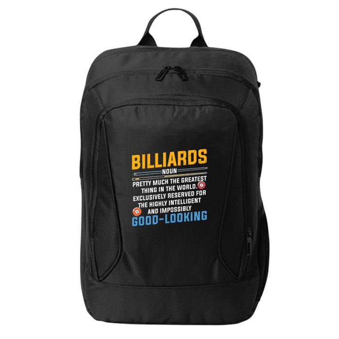 Father's Day Billiards Noun Good Looking Pool Player Gift For Dad City Backpack