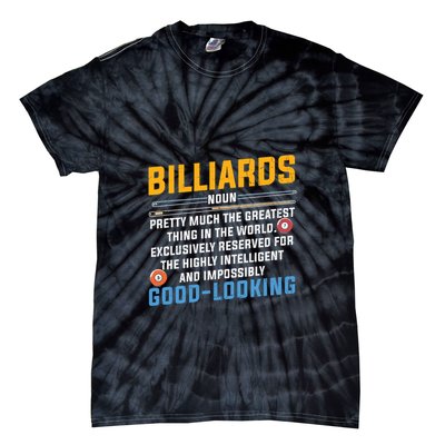 Father's Day Billiards Noun Good Looking Pool Player Gift For Dad Tie-Dye T-Shirt