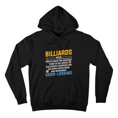 Father's Day Billiards Noun Good Looking Pool Player Gift For Dad Tall Hoodie