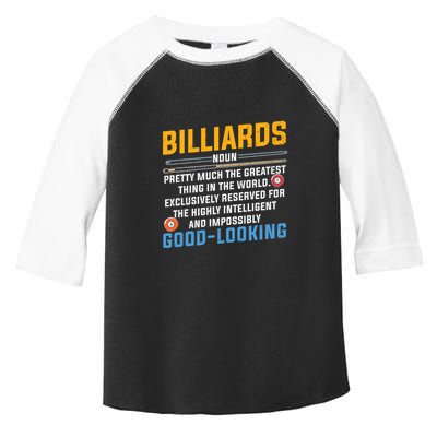 Father's Day Billiards Noun Good Looking Pool Player Gift For Dad Toddler Fine Jersey T-Shirt