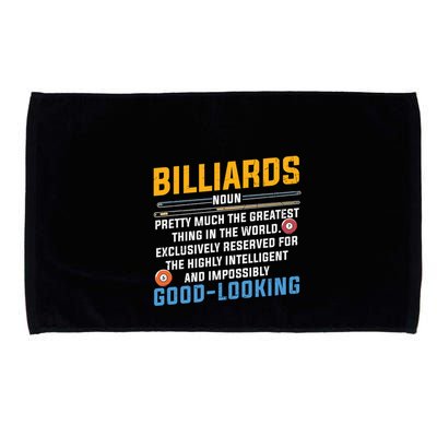 Father's Day Billiards Noun Good Looking Pool Player Gift For Dad Microfiber Hand Towel