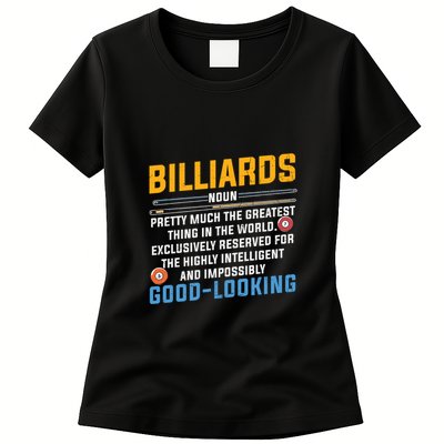 Father's Day Billiards Noun Good Looking Pool Player Gift For Dad Womens T-Shirt