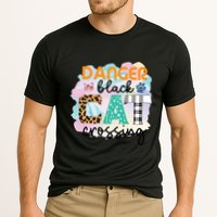 Funny Danger Black Cat Crossing Graphic Patchwork Gift Cooling Performance Crew T-Shirt