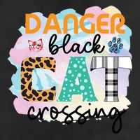 Funny Danger Black Cat Crossing Graphic Patchwork Gift Adult Drive Performance Visor