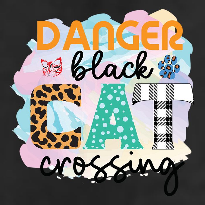 Funny Danger Black Cat Crossing Graphic Patchwork Gift Adult Drive Performance Visor