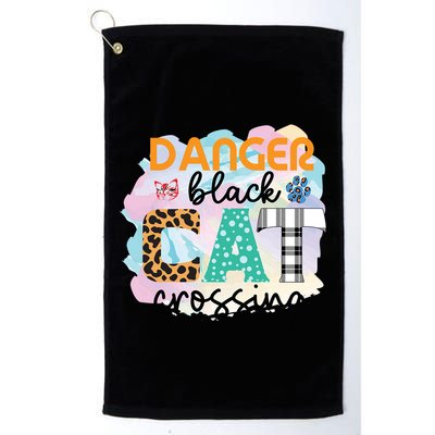 Funny Danger Black Cat Crossing Graphic Patchwork Gift Golf Towel