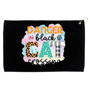 Funny Danger Black Cat Crossing Graphic Patchwork Gift Grommeted Golf Towel