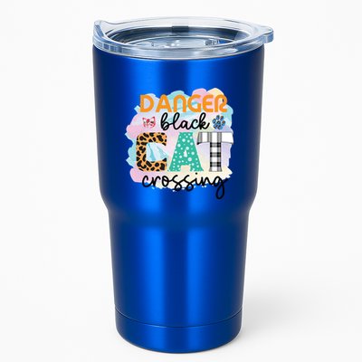 Funny Danger Black Cat Crossing Graphic Patchwork Gift Tumbler