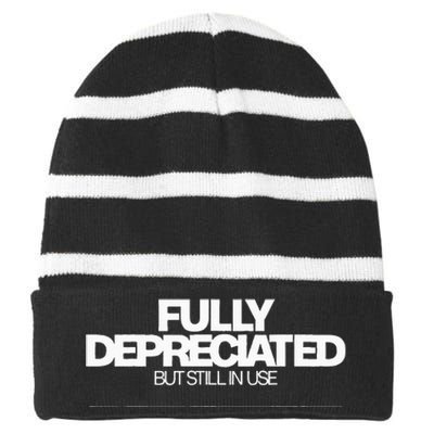 Fully Depreciated But Still In Use Striped Beanie with Solid Band