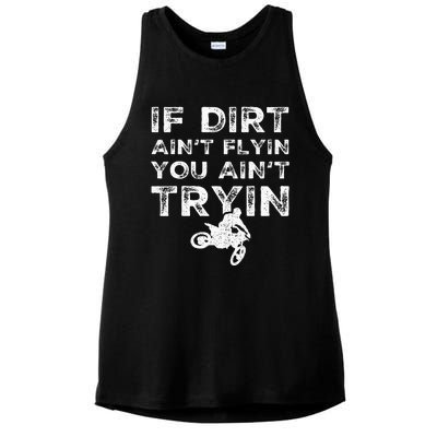 Funny Dirt Bike Riding Mx Motocross Rider Supercross Ladies PosiCharge Tri-Blend Wicking Tank