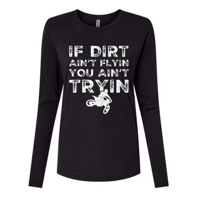 Funny Dirt Bike Riding Mx Motocross Rider Supercross Womens Cotton Relaxed Long Sleeve T-Shirt