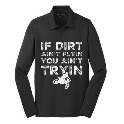 Funny Dirt Bike Riding Mx Motocross Rider Supercross Silk Touch Performance Long Sleeve Polo