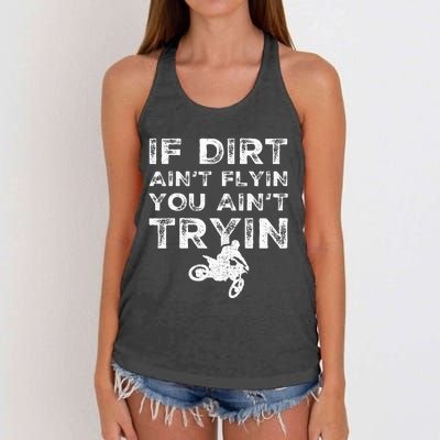 Funny Dirt Bike Riding Mx Motocross Rider Supercross Women's Knotted Racerback Tank