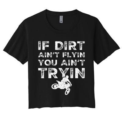 Funny Dirt Bike Riding Mx Motocross Rider Supercross Women's Crop Top Tee