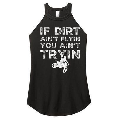 Funny Dirt Bike Riding Mx Motocross Rider Supercross Women's Perfect Tri Rocker Tank