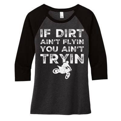 Funny Dirt Bike Riding Mx Motocross Rider Supercross Women's Tri-Blend 3/4-Sleeve Raglan Shirt