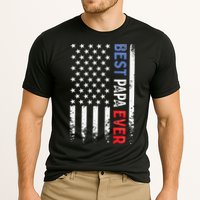 Father's Day Best Papa Ever with US American Flag Cooling Performance Crew T-Shirt