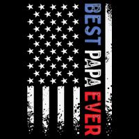 Father's Day Best Papa Ever with US American Flag Cooling Performance Crew T-Shirt