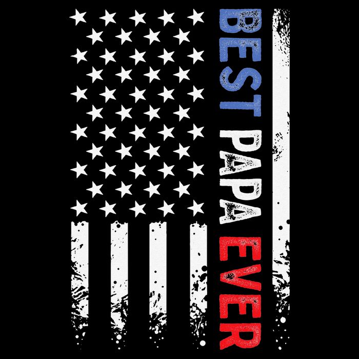 Father's Day Best Papa Ever with US American Flag Cooling Performance Crew T-Shirt