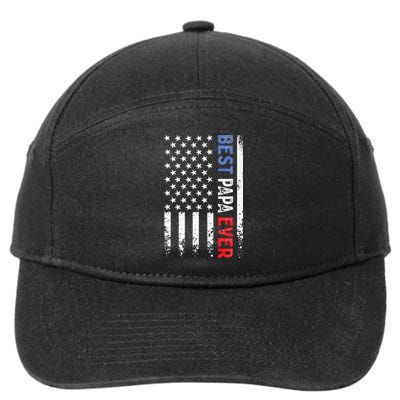 Father's Day Best Papa Ever with US American Flag 7-Panel Snapback Hat