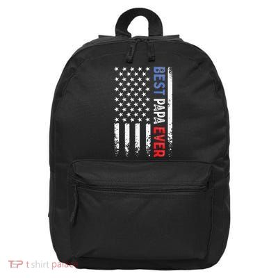 Father's Day Best Papa Ever with US American Flag 16 in Basic Backpack