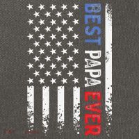 Father's Day Best Papa Ever with US American Flag Cotton Canvas Backpack