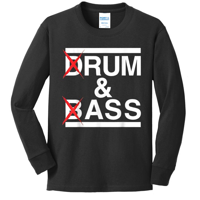 Funny Drum & Bass / Rum & Ass Lovers Kids Long Sleeve Shirt