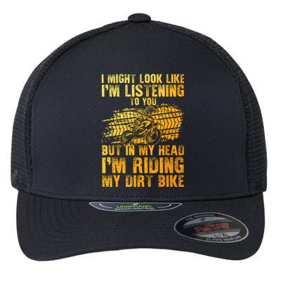 Funny Dirt Bike Art For Dirtbike Motorcycle Riding Flexfit Unipanel Trucker Cap