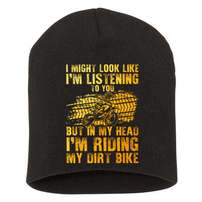 Funny Dirt Bike Art For Dirtbike Motorcycle Riding Short Acrylic Beanie