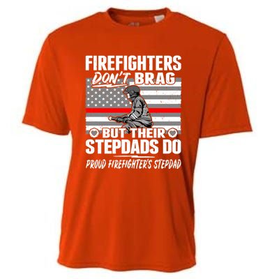 Firefighters Dont Brag Proud Firefighter Stepdad Dad Gift Cooling Performance Crew T-Shirt