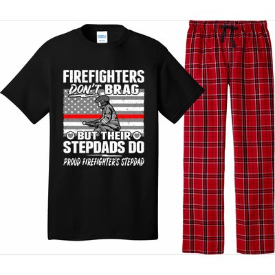 Firefighters Dont Brag Proud Firefighter Stepdad Dad Gift Pajama Set