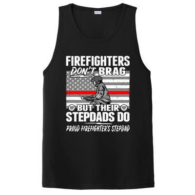 Firefighters Dont Brag Proud Firefighter Stepdad Dad Gift PosiCharge Competitor Tank