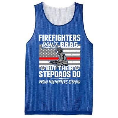 Firefighters Dont Brag Proud Firefighter Stepdad Dad Gift Mesh Reversible Basketball Jersey Tank