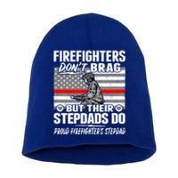 Firefighters Dont Brag Proud Firefighter Stepdad Dad Gift Short Acrylic Beanie