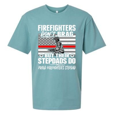 Firefighters Dont Brag Proud Firefighter Stepdad Dad Gift Sueded Cloud Jersey T-Shirt