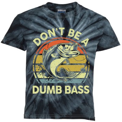 Funny Dont Be Dumb Bass Fish Fathers Day Gift Dad Fishing Kids Tie-Dye T-Shirt