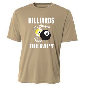 Father's Day BILLIARDS Its Cheaper Than Therapy Pool Player Gift For Dad Cooling Performance Crew T-Shirt