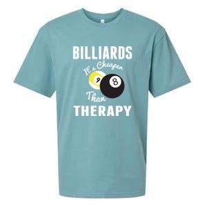 Father's Day BILLIARDS Its Cheaper Than Therapy Pool Player Gift For Dad Sueded Cloud Jersey T-Shirt