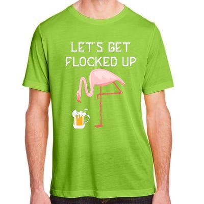 Flamingo Drinking Beer Funny Flamingo Adult ChromaSoft Performance T-Shirt