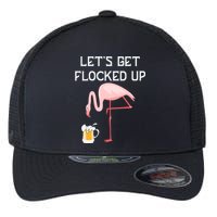 Flamingo Drinking Beer Funny Flamingo Flexfit Unipanel Trucker Cap