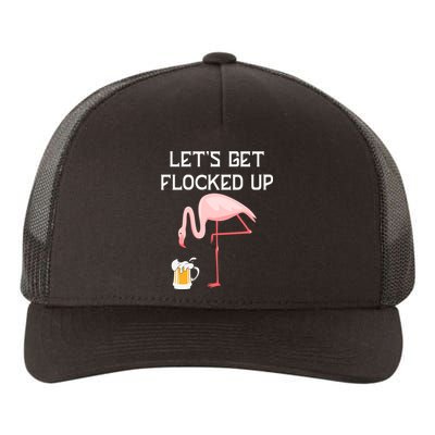 Flamingo Drinking Beer Funny Flamingo Yupoong Adult 5-Panel Trucker Hat