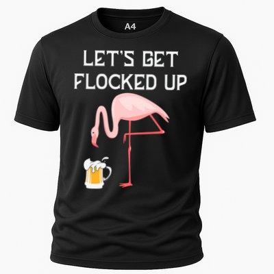 Flamingo Drinking Beer Funny Flamingo Performance Shirt