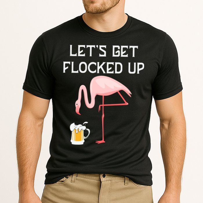 Flamingo Drinking Beer Funny Flamingo Performance Shirt