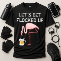 Flamingo Drinking Beer Funny Flamingo Performance Shirt
