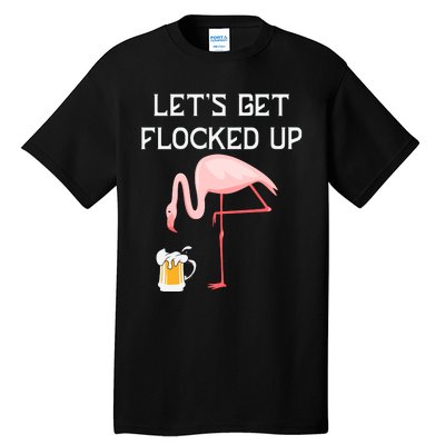 Flamingo Drinking Beer Funny Flamingo Tall T-Shirt