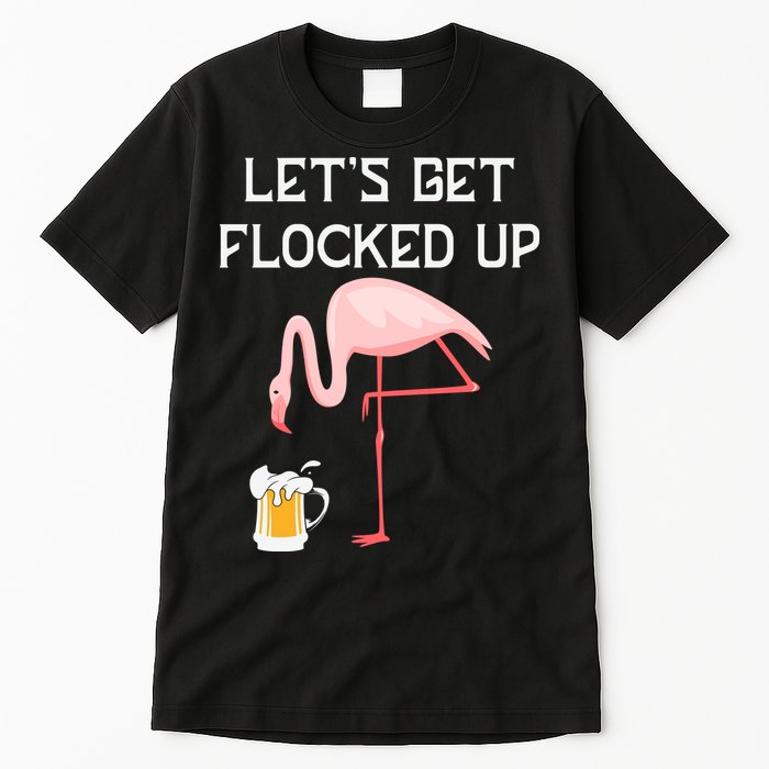 Flamingo Drinking Beer Funny Flamingo Tall T-Shirt