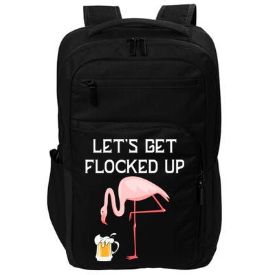 Flamingo Drinking Beer Funny Flamingo Impact Tech Backpack