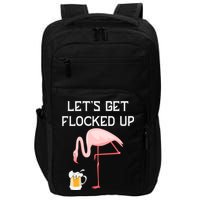 Flamingo Drinking Beer Funny Flamingo Impact Tech Backpack