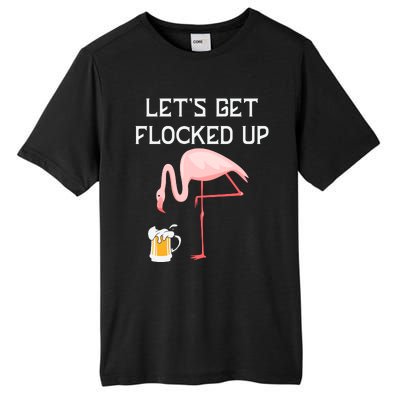 Flamingo Drinking Beer Funny Flamingo Tall Fusion ChromaSoft Performance T-Shirt