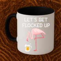 Flamingo Drinking Beer Funny Flamingo Mug